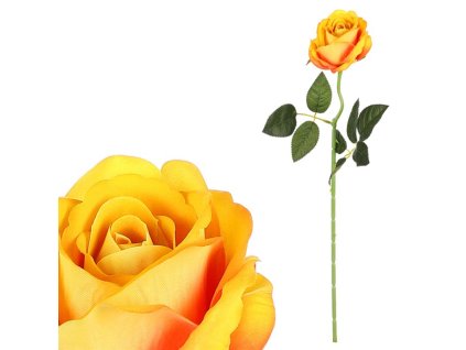 Růže - umělá řezaná květina, barva žlutá (Barva Žlutá)