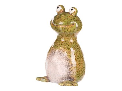 Žába - zahradní ozdoba na plot, keramika (Barva Zelená)