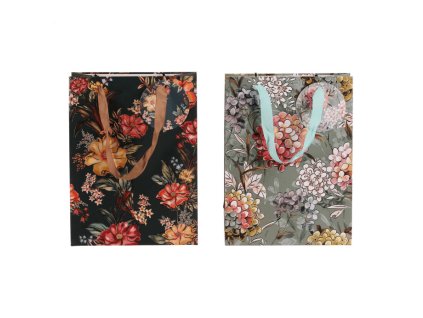 Taška papírová - květiny, mix 2 druhů, vel. S, cena za 1 ks (Barva Vícebarevná)